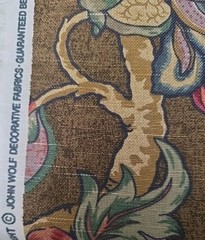 Vtg Screen Print Fabric Floral Retro Boho John Wolf Decorative 1 Yard 18 In.