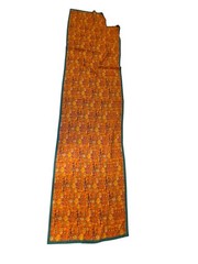 Orange Tribal Geometric Stiff Gauze Fabric Panel Scrim Cotton 34×132 Border EUC