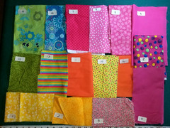 YOUR CHOICE: FQs SCRAPS Pieces Bright stripes prints cotton Craft quilt Fabric