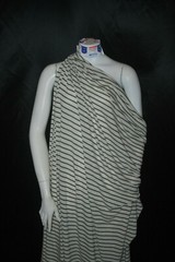 Linen Cotton Rayon Knit Jersey fabric3/16″ Olive 1/2″ Natural Oatmeal Stripes