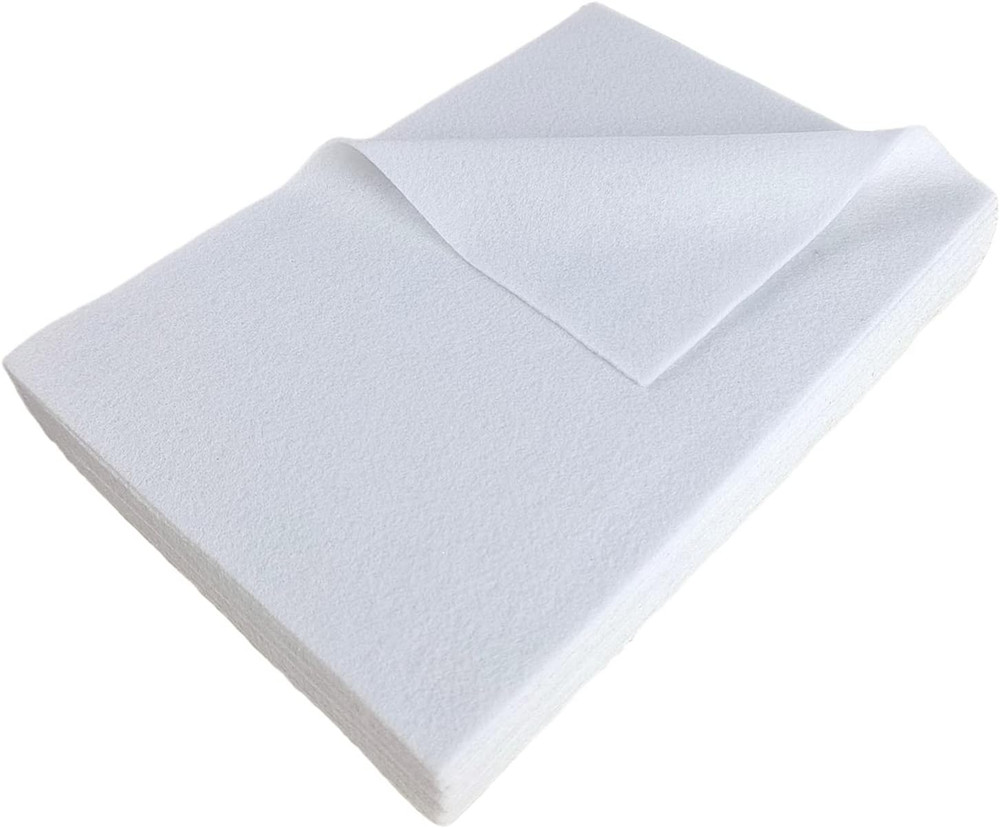Color Felt Fabric Soft Felt Sheets Craft Fabric Sheets White 8″X12″ | 20Pcs 1.4M