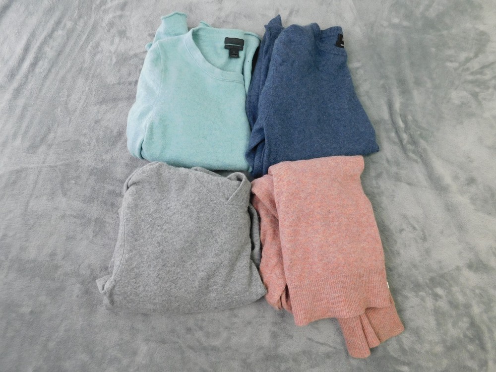 100% Cashmere Sweaters Lot of 4 Flawed Bundle Crafters Cutters Fabric DIY