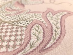 P Kaufmann LUNA PINK PEARL Blush Faux Embroidery Floral Drapery Uph Fabric