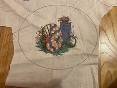 Cottage Core Country Fair Craft Panel Band Box Lid Or Pillow Or Appliqué Panels