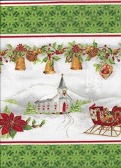 “Christmas Chimes” Border Print By the Yard