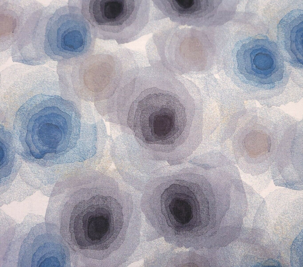 Harmony BTY P&B Textiles Blue Gray Black Abstract Floral