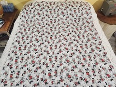 Vintage Mickey Mouse Cotton Quilt Red White DISNEY Mickey Minnie Mouse Dot 45×55