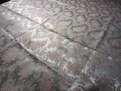 NEW~Small Pc Project~Seafoam/Taupe Damask Brocade Shimmer Light Wt Fabric~44″x55