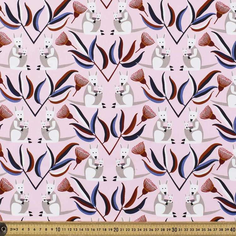 1/2 Metre JOCELYN PROUST Kangaroo Sewing Cotton Fabric Pink