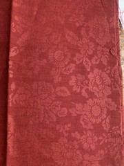 Remnant – Burgundy Floral Solid Color Cotton Fabric – 20 X 46