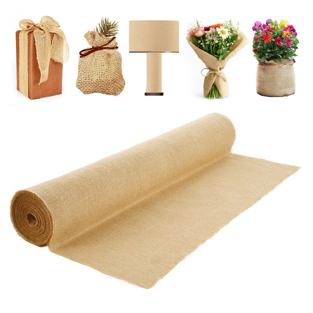 40inx75ft Burlap Fabric Roll – Ideal for Crafts & Garden Tree Wrapping