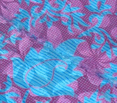 Sushila Vintage Blue Scrap Saree Blend Crepe Silk Printed Floral Sari Fabric