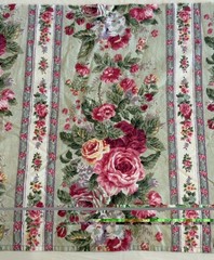 Heavy/Medium 100% Cotton Cabbage Rose fabric 57” Long , 17” Wide From Tablecloth