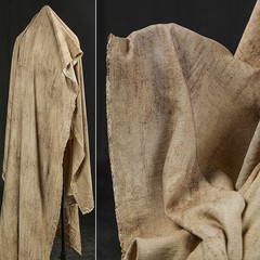 Brown Coffee Colored Distressed Texture Cotton Linen Retro Clothing Fabric
