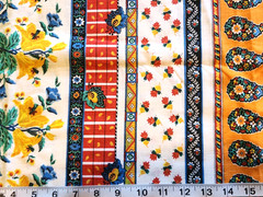 vintage 100% cotton fabric colorful bohemian 45″ w x 1-1/4 yards L
