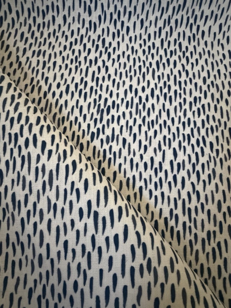 3 Y KATE LOUDOUN-SHAND Dabs in Eve Blue 100% Belgian Linen Fabric