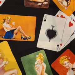 Poker Pin-Ups Playing Cards Fabric By Marcus Brothers Textiles 1 Yd