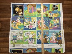 Avlyn Inc BEDTIME FOR BUNNY Fabric Panel Colorful Storybook 30in X 42in