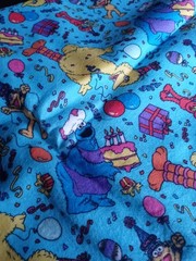 Sesame Street. Birthday fun fabric print flannel piece 52x 44 inches 1pc new.