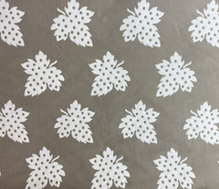 Grape Leaves Floral Double Sided Reversible Beige Cream Garden Upholstery 3 yd