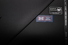 60% KID MOHAIR & 40% WOOL BLACK SUITING FABRIC BY William Halstead = See Below