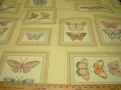 10 YDS VS DECORATION BUTTERFLIES EMBROIDERED SPAIN UPHOLSTERY FABRIC FOR LESS