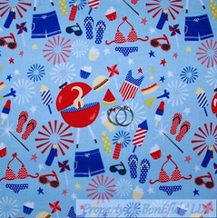 BonEful Fabric FQ Flannel Cotton Quilt Blue Green FROG Bright Baby Boy Flower US