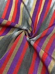 Purple Red Ikat Striped Luxurious Silk Kutnu Fabric, Kutnu Fabric.
