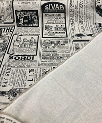 Newspaper Sepia Sordi Cotton Multipurpose Fabric by the yard