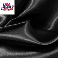 Charmeuse Satin Fabric 60 Inch Wide Black Soft Cloth for Crafts & Sewing