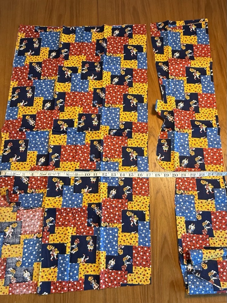 Vtg 70’s HOLLY HOBBIE Fabric remnants cotton Cottage Core 34” x 33”