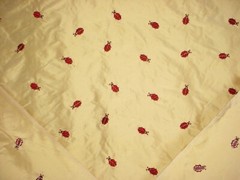1-5/8Y Lee Jofa Embroidered Ladybird Silk Sun Drapery Upholstery Fabric