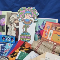 Junk Journal Lot 1Lb Ephemera Cards Ribbon Book Page Fabric Button Craft Collage