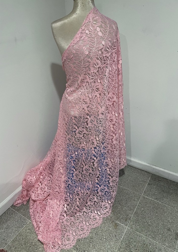 5 Yard Pink Lace Fabric 45” Width