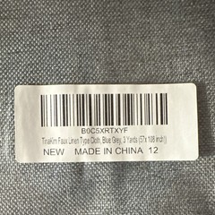 TinaKim Faux Linen Upholstery Fabric Blue Gray 3 Yards (57”x108”) 100% Polyester