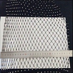 1 Yard Diamante Fishing Net Fabric Crystal Hollow Out for Clothes Top Accessory