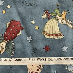 30” x 45” Wide – Angels on Blue Background with Multicolor Stars