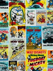 Mickey and Friends Posters Fabric BY HALF YARD 100%Cotton 