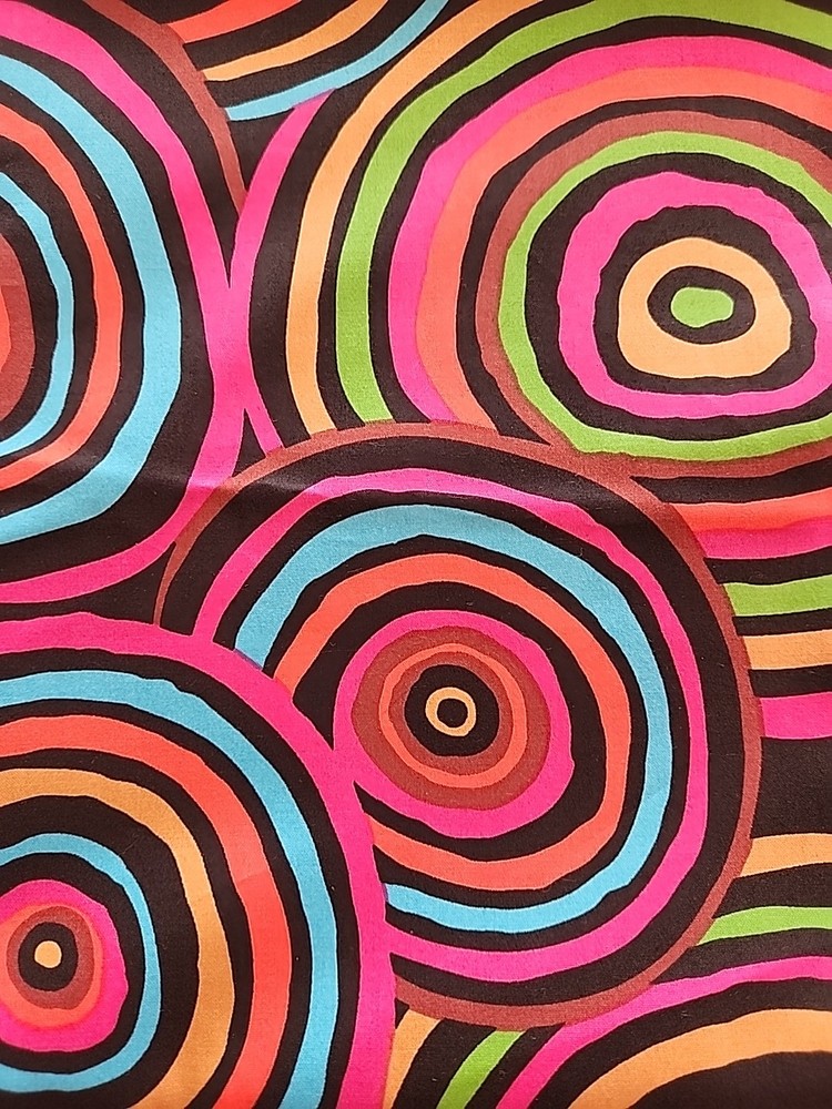 Kaffe Fassett Rainbow Circles On Black Fabric 23.5″ x 102″, Precut