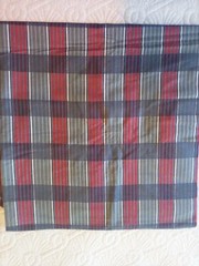 Light Dark Gray Red White Striped Cotton Flannel Fabric 36″ Wide 2.5 Yards Soft