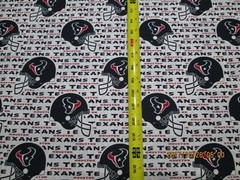HOUSTON TEXANS – 100% COTTON – NEW!!! ONE 1 YARD PIECE 36″ x 58″ WHITE