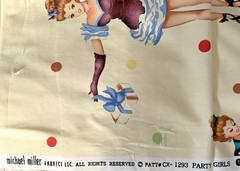 Retro Michael Miller PARTY GIRLS Large Pin Ups CX-1293 Cotton Fabric 32×44″