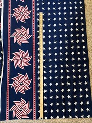 Pinwheel Dbl Border Red Blue Star Daisy Kingdom Patriotic Fabric 4y x60″ 250th