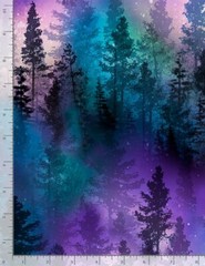 Aurora Trees Fabric Northern Lights Cotton Timeless Treasures C8457 By Yard