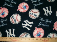 MLB New York Yankees Fleece Fabric Sold By The Yard BTY 58″ wide