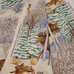 Concord Fabrics Allover Winter Wildlife Print Cotton Fabric 3 1/2 yards X 44″