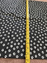 Vintage Fabric Lot Black White Hampton Floral Stripe Daisy Remnants Quilt 9+ YDS