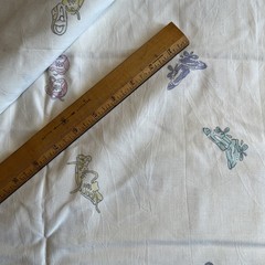 Vntg Unbranded Baby Shoes Themed Cotton Fabric Nursery 56” By The Yard Cotton