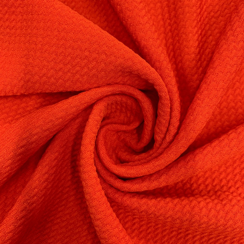 Steffi SCARLET RED Polyester Spandex Solid Textured Bullet Knit Fabric for Bows