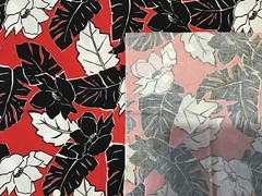 New 100% Cotton Fabric Red Black White Large Floral Print 3 1/2 Yards x 43″ Wide